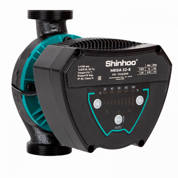 Насос циркуляционный с мокрым ротором MEGA 25-8 PN10 1х230В/50 Гц Shinhoo 71121001
