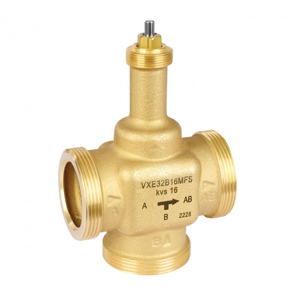 VXE25B6.3MFS 3-х ходовой линейный клапан, PN16, DN25, пл. упл., Н/Р, Kvs6.3, 6,5 мм, 130 °C RESIDEO