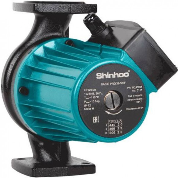 Насос циркуляционный с мокрым ротором BASIC 50-12SF PN10 3х380В/50 Гц Shinhoo 71222003