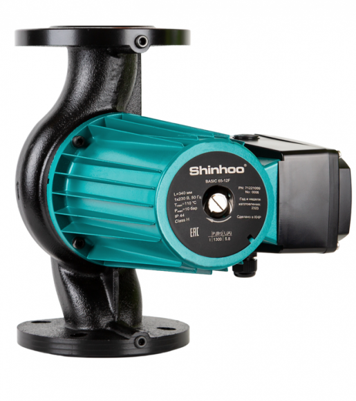 Насос циркуляционный с мокрым ротором BASIC 50-20F PN10 1х230В/50 Гц Shinhoo 71221007