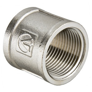 Муфта латунь никелированная Ду 20 (3/4") вн-вн Valtec VTr.270.N.0005