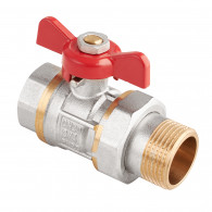 Кран шаровый полнопроходной с полусгоном вн/нар бабочка Ду 20 Pn 25 MVI AquaHit