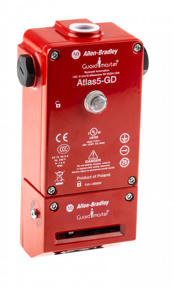 Выключатель блокировки ограждения (интерлок) с соленоидом Allen-Bradley Guardmaster Atlas 5, 24V Выключатель блокировки ограждения (интерлок) с соленоидом Allen-Bradley Guardmaster Atlas 5, 24V