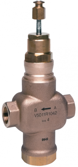 2-х ходовой регулирующий линейный муфтовый клапан DN15 PN16 Kvs 0.63 20мм Honeywell V5011R1000
