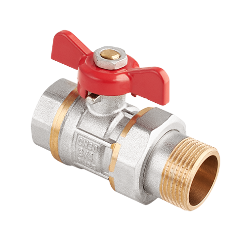 Кран шаровый полнопроходной с полусгоном вн/нар бабочка Ду 15 Pn 25 AquaHit