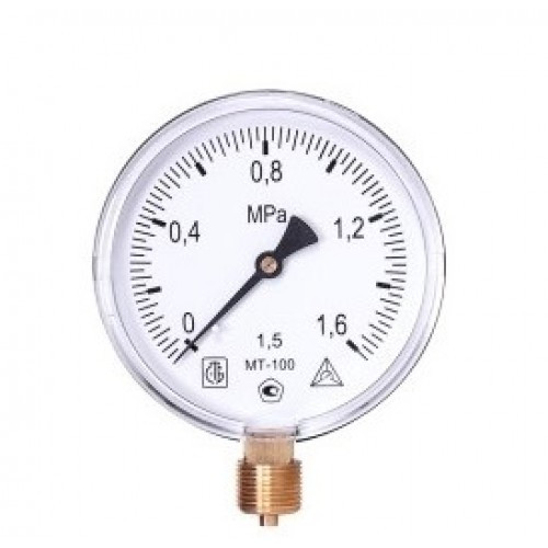 Термометр биметаллический осевой Дк100  50мм G1/2" 120С с гильзой ТБ-100 Багория