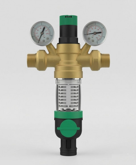 Фильтр тонкой очистки с обратной промывкой и рег-ом 2 ман Mini DN25 (1) 100мк хол вода ХК FK743S-1C