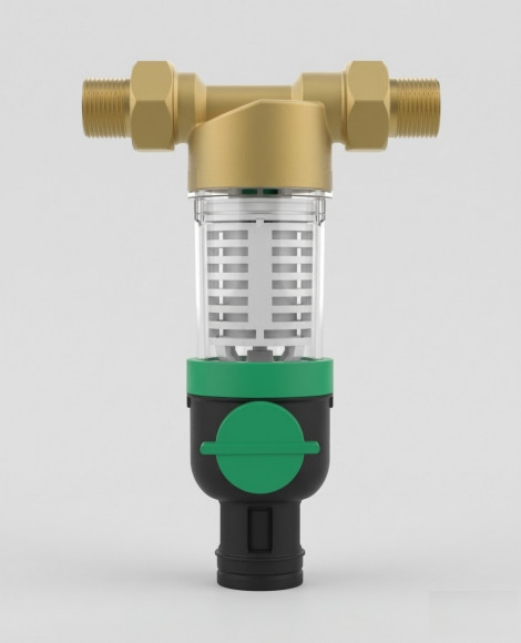 Фильтр тонкой очистки с обратной промывкой Mini DN25 (1) 100мк на холодную воду ХК  FF74-1C