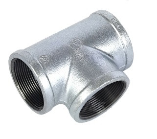 Тройник чугун оцинкованный Ду 15 (1/2")