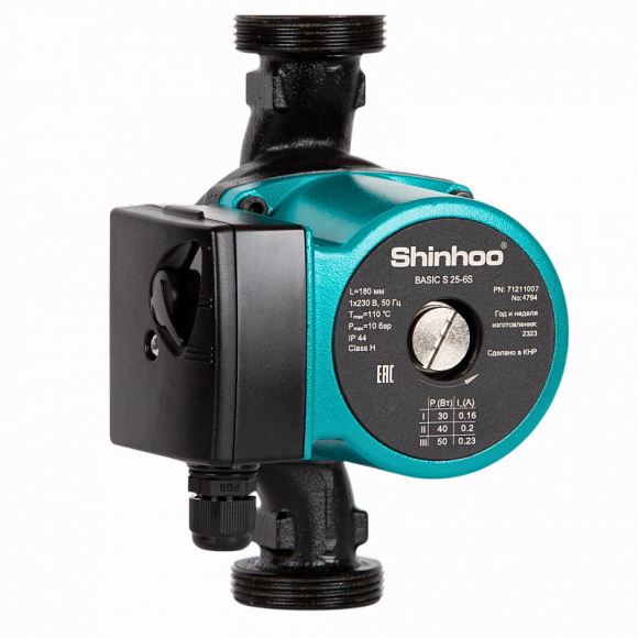 Насос циркуляционный с мокрым ротором BASIC S 32-4S PN10 1х230В/50 Гц Shinhoo 71211004